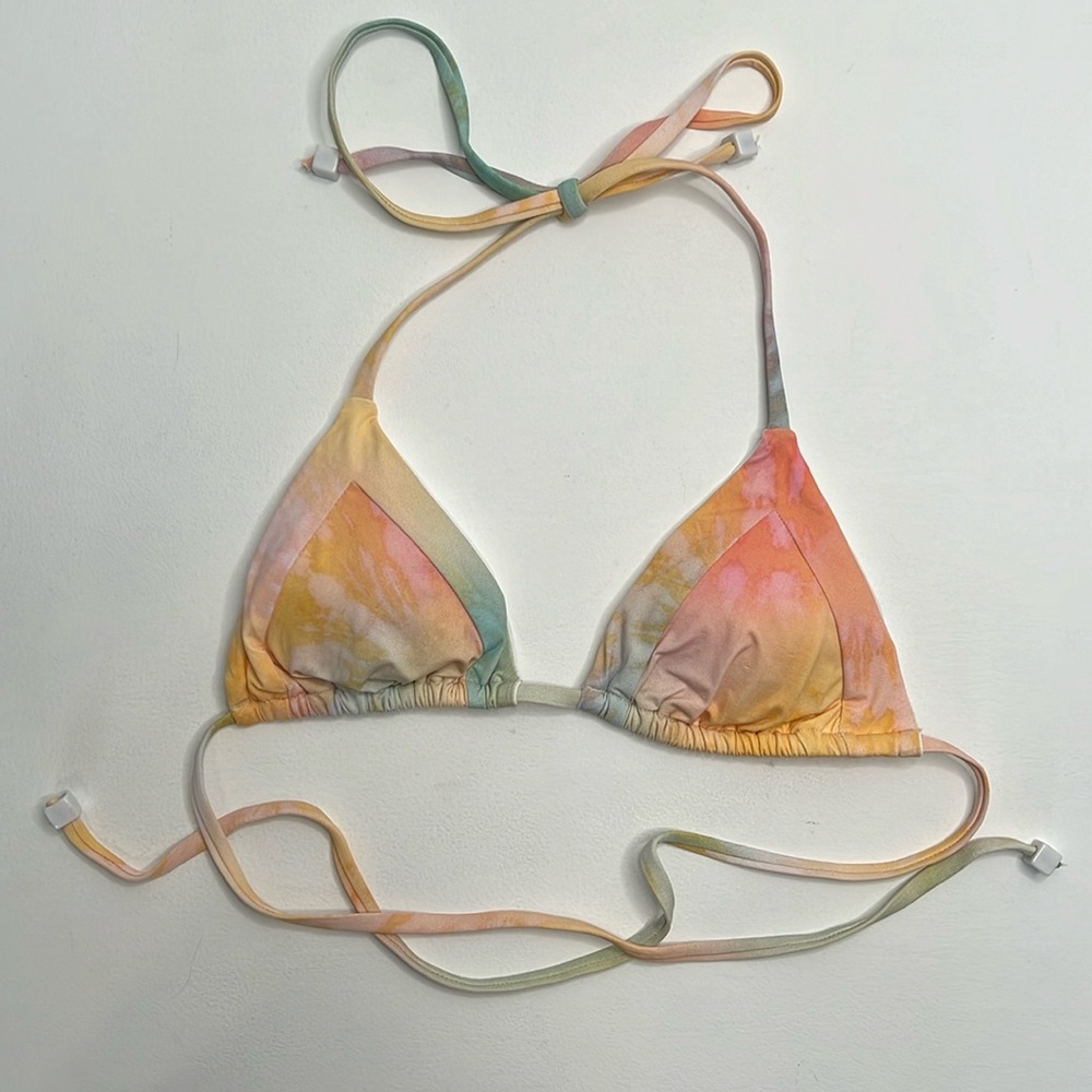 Shore Brand triangle rainbow tie dye bikini top size XS